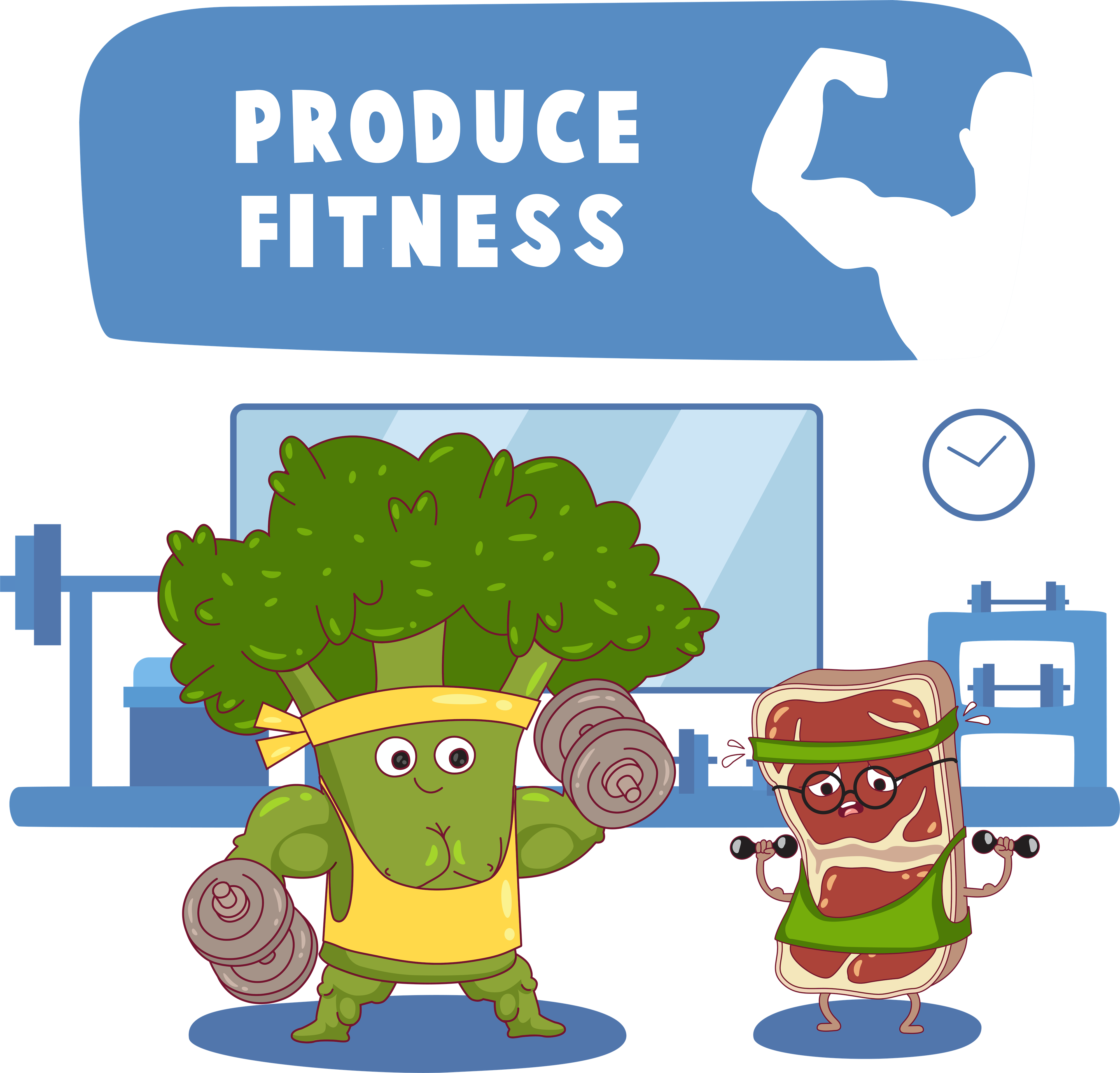 Produce Fitness Graphic Tee! FOOD FIGHT FAVES! T-Shirt Food Fighter Tees