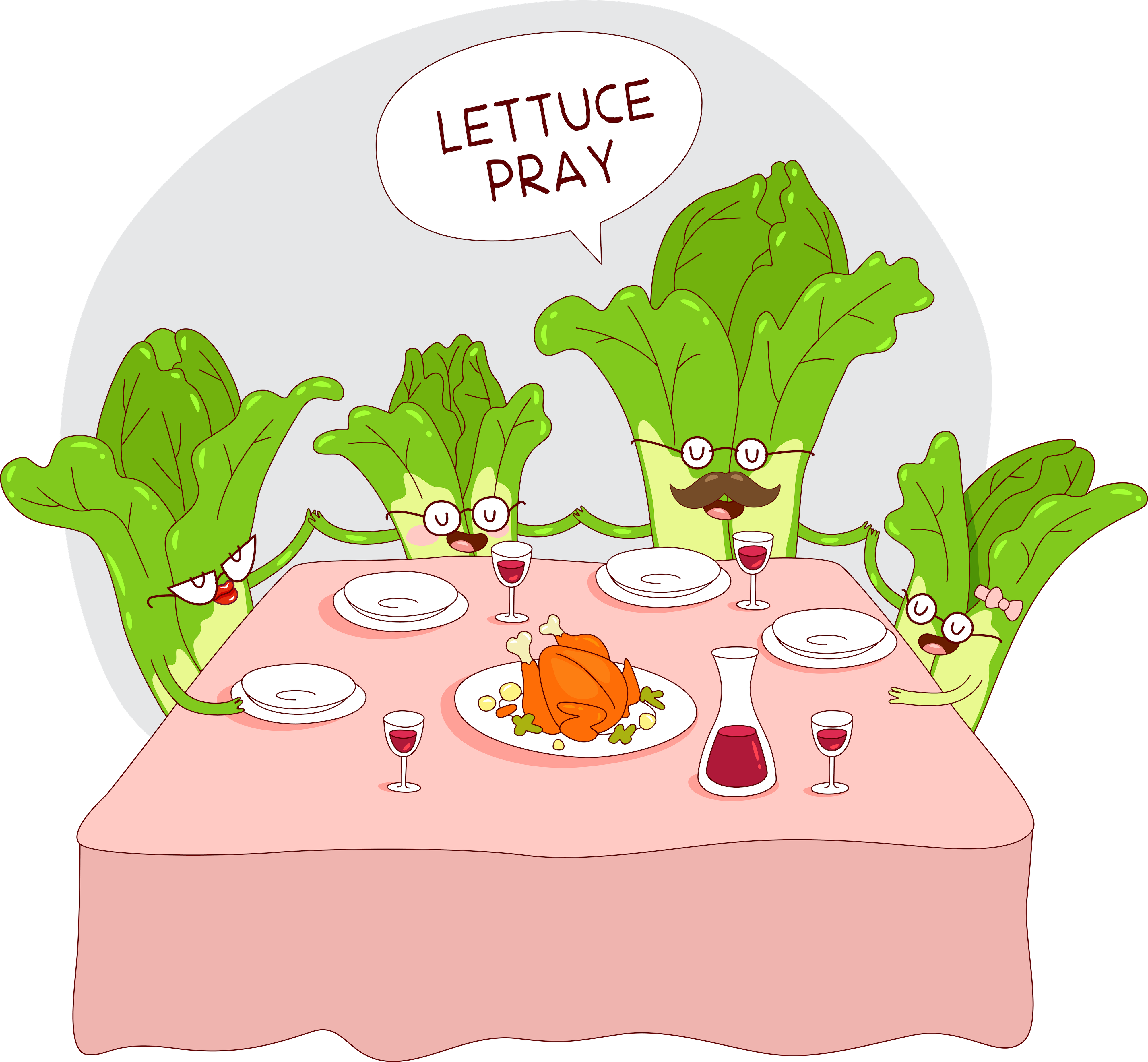 Lettuce Pray Graphic Tee! FOOD FIGHT FAVES! T-Shirt Food Fighter Tees