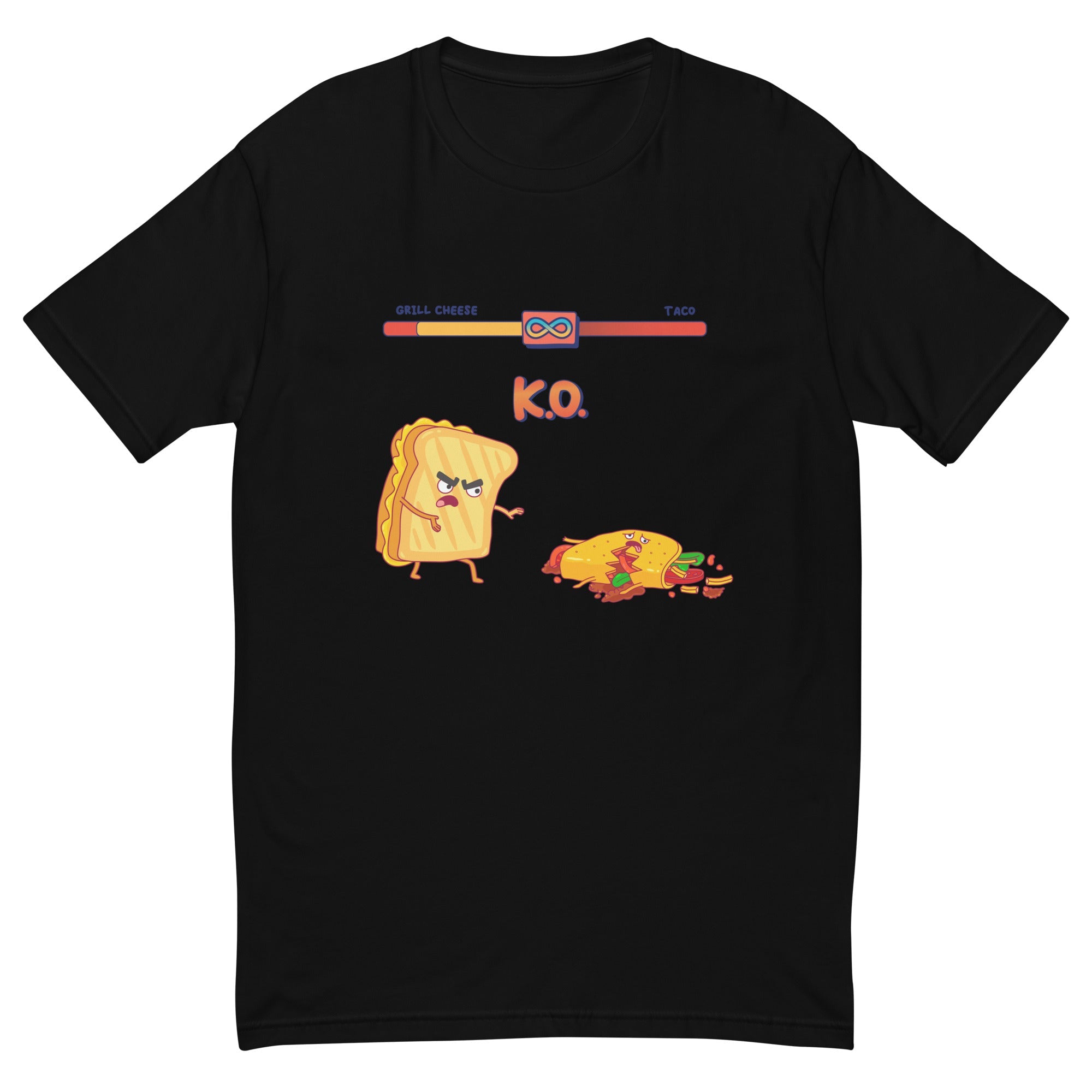 Grilled Cheese Vs Taco KO Graphic Tee! EPIC FOOD SHOWDOWNS! T-Shirt Food Fighter Tees